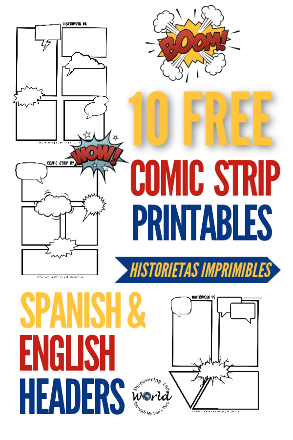 Ten Free Comic Strip Printables with English and Spanish Headers